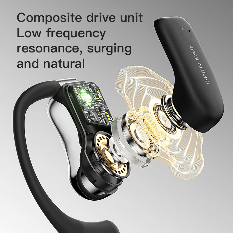 Bluetooth 무선 5.3 이어훅 개방형 공기 전도 이어폰
